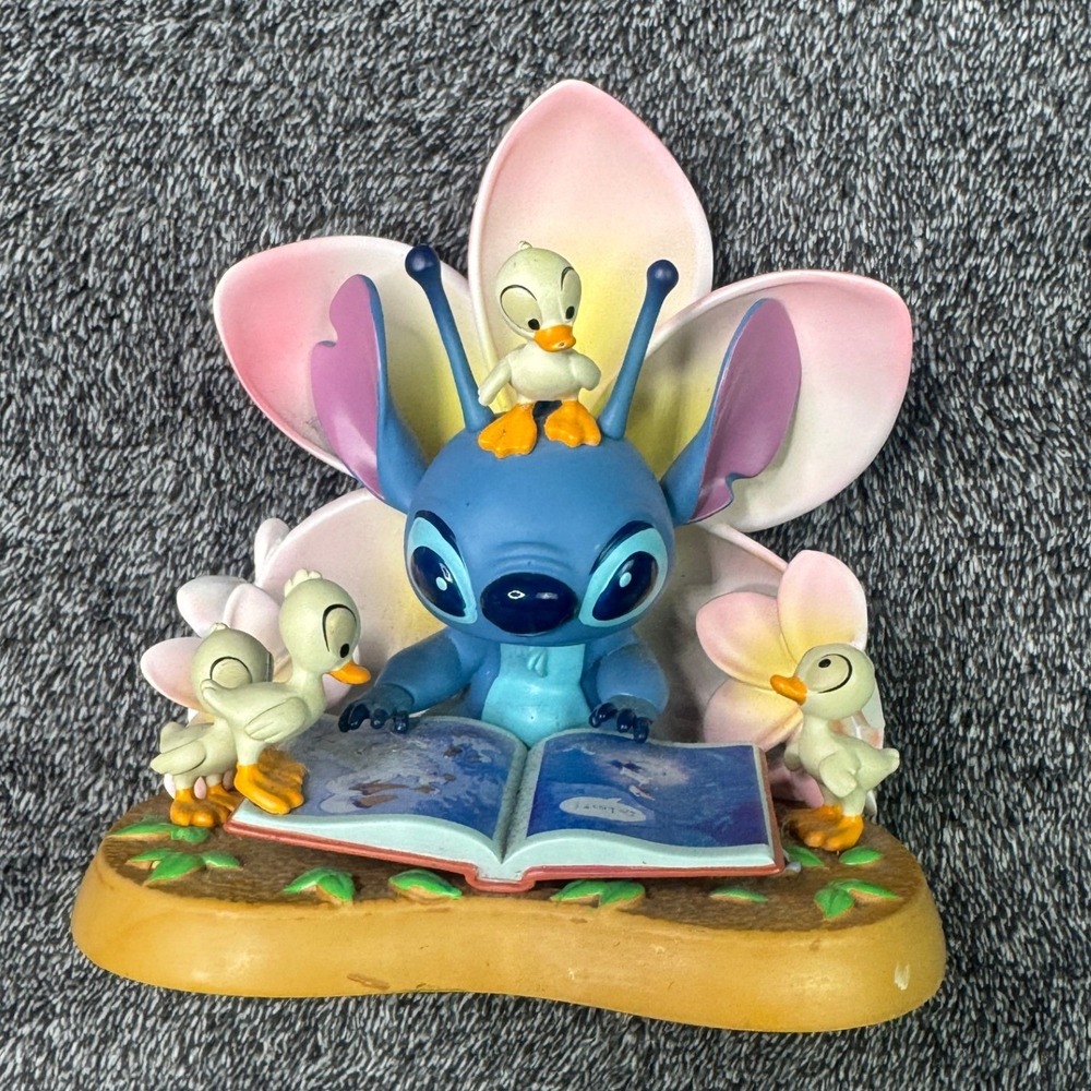 Disney Lilo and Stitch Reading to Ducklings Plumeria Figurine FAC-114476-24118